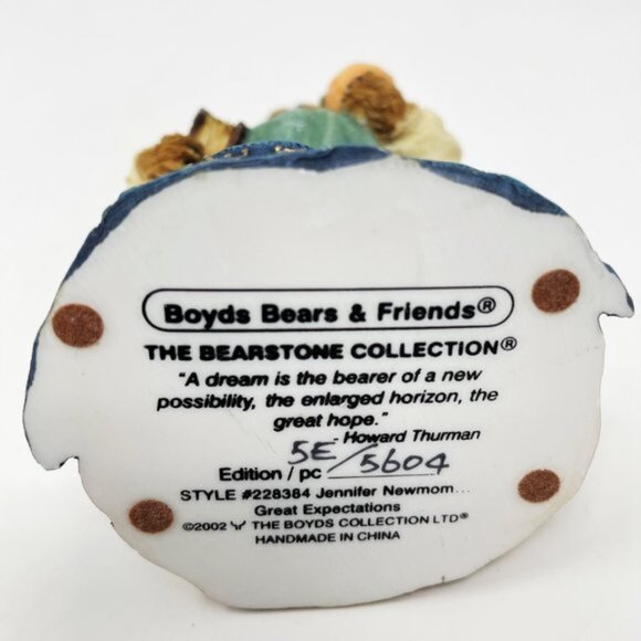 Boyds The Bearstone Collection Jennifer Newmom...Great Expectations Figurine - Picture 9 of 9